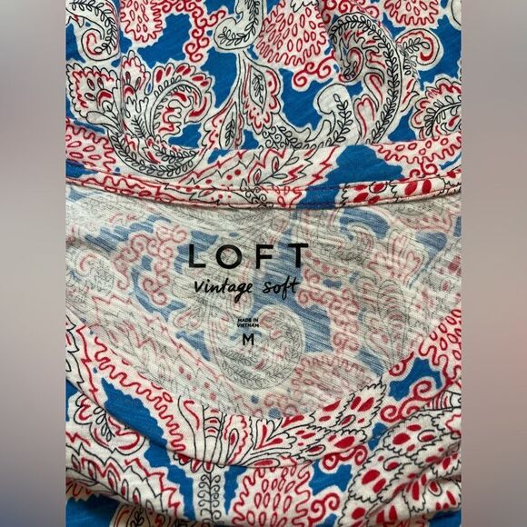 Loft VintageSoft blue/red paisley tshirt - Picture 2 of 4